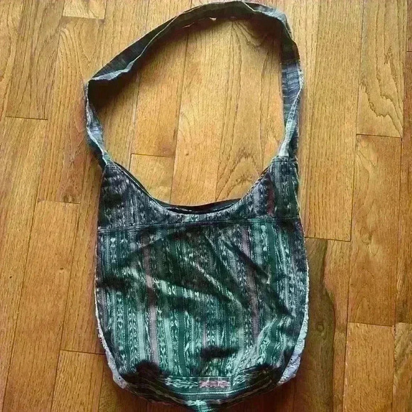 Patchwork Embroidered Hippie Boho Hobo Bag Crystal Beads Gypsy Crossbody Purse - Picture 7 of 9